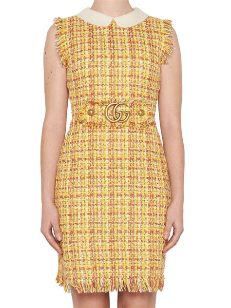 yellow tweed gucci dress everyone is wearing|Gucci Day Dresses .